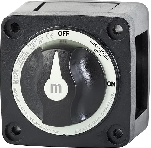 Blue Sea Systems 6007200 Serie m - Interruptor de batería Mini Selector de 4 posiciones, Negro