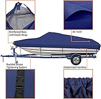Vista 2 de iCOVER - Funda de lancha remolcable, 16'-18.5' 800D impermeable gran resistencia, apta para lanchas V-Hull, Fish&Ski, profesionales, pesca, lanchas