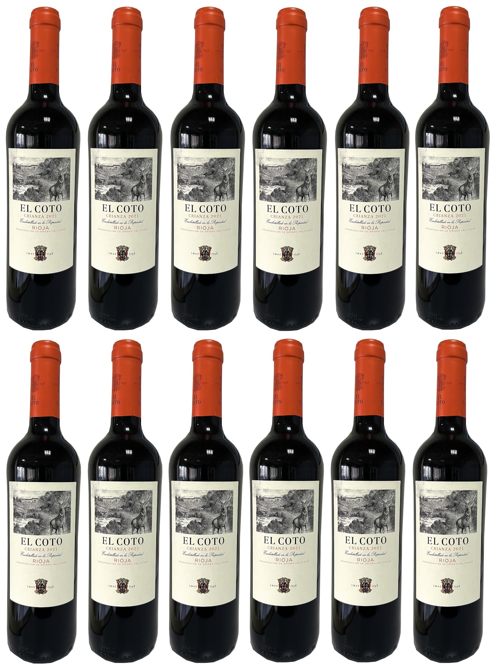 El Coto Tinto Crianza Rioja DOCa Tempranillo Trocken Spanien I Visando Paket (12 x 0,75l)