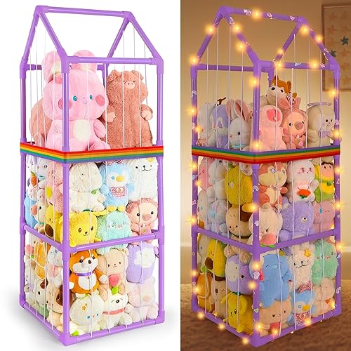Miniatura 8 de Unicorn Castle Organizador de Almacenamiento de Juguetes Peluches de PVC Soporte para Animales de Peluche Estante para Guardería y Sala de Juegos