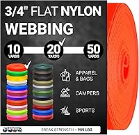 Vista 60 de Strapworks Rollo de correa de nailon resistente de 3/4 pulgadas para cinturón, mochila, eslinga, collar, correa, correas y más, 10, 20 o 50 yardas