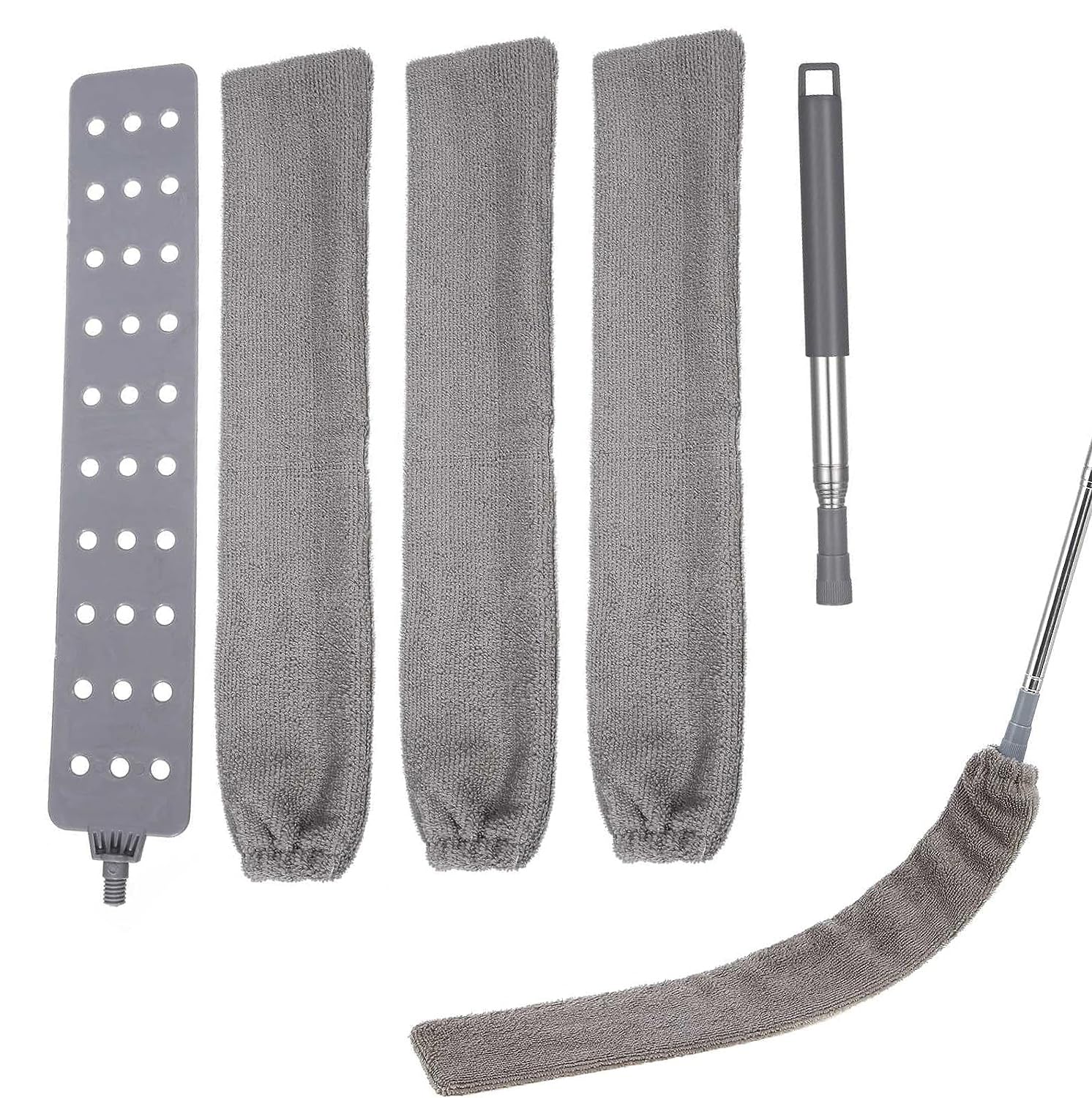 LANGING Set 3 Spolverini In Microfibra Con Palo Estensibile: Pulisci Ovunque, Dal Soffitto All'Auto! (Testine Retrattili) - 4