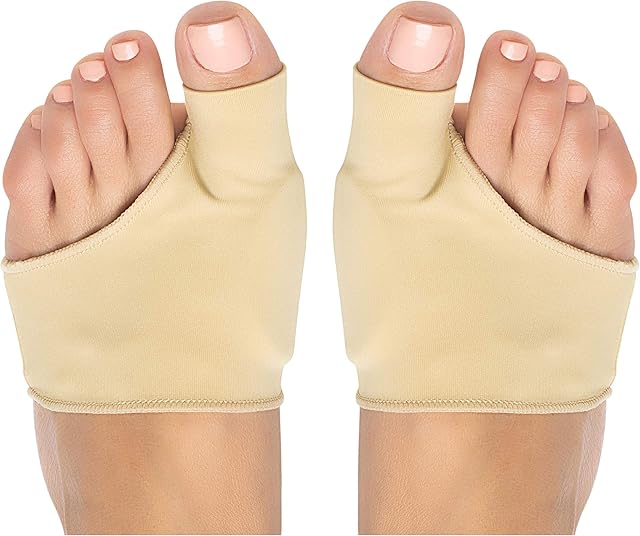 Bunion Corrector Sleeve with Gel Pad - 2-Pack Elastic Bootie Guard, Shield, Cushion - Hallux Valgus Pain Relief Shoe Friction Protector - for Men and Women, One Size Fits All