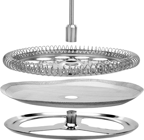 Miniatura 5 de Ovente Cafetera de prensa francesa, tetera y espresso, vidrio de borosilicato resistente al calor con sistema de acero inoxidable de 4 filtros,