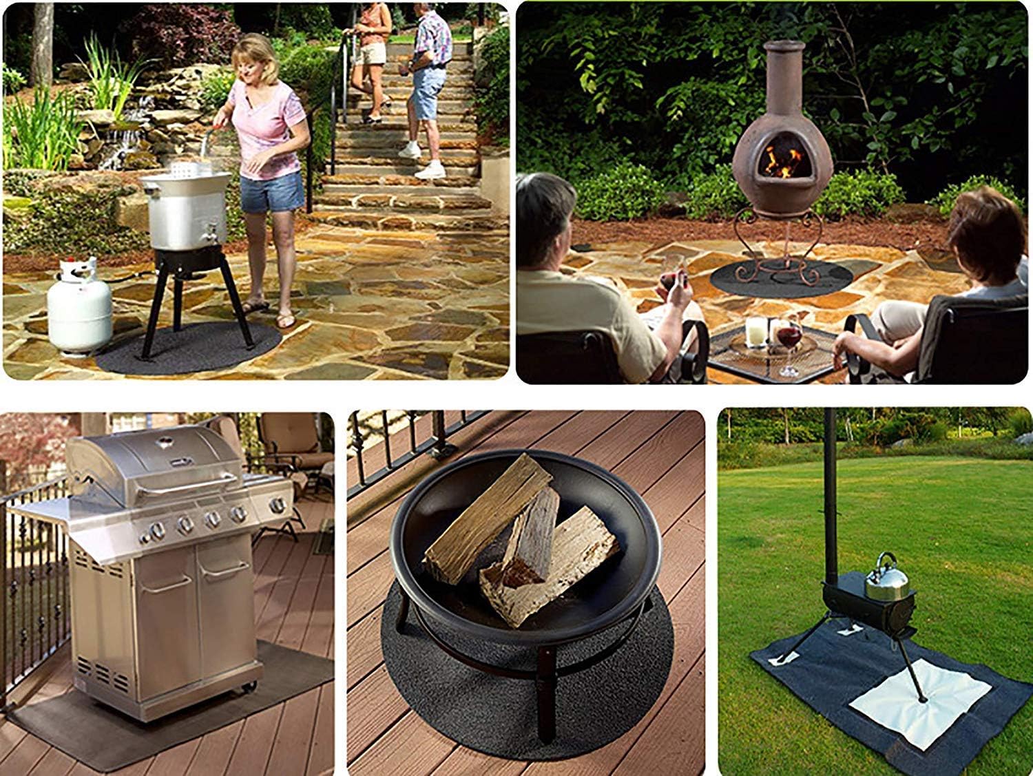 Fasmov 36 x 50 inches Under The Grill Protective Deck and Patio Mat, Under Grill Floor Mats to Protect Deck, BBQ Mat for Under BBQ, Absorbent Oil Pad Protector for Deck & Patio : Patio, Lawn & Garden