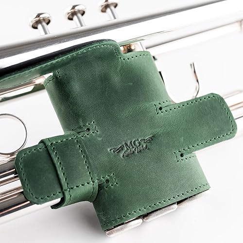 Vista 84 de Protector de válvula de trompeta de cuero genuino de protección y comodidad (guardia, negro)