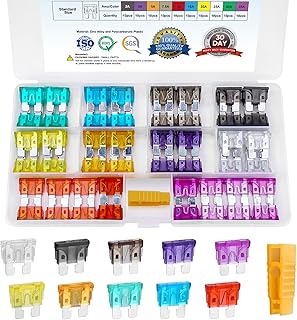 TICONN 100pcs Car Fuses Assortment Kit, Blade-Type Automotive Fuses Standard Size (2A/3A/5A/7.5A/10A/15A/20A/25A/30A/35A) Replacement Fuses for Car/RV/Truck/Motorcycle/Boat