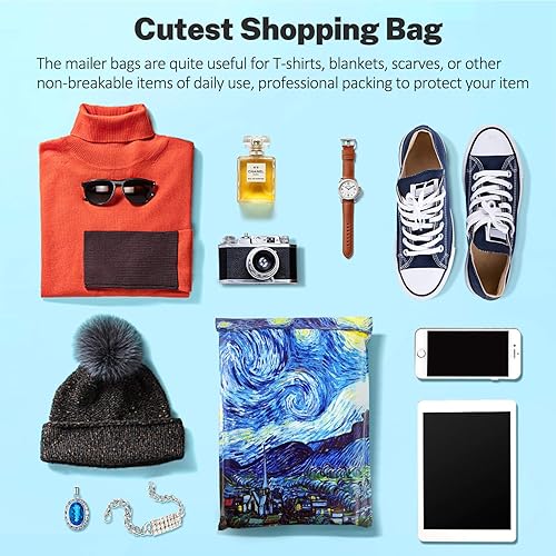 Miniatura 29 de Paquete de 100 sobres de polietileno de 10 x 13 pulgadas, bonitos sobres de polietileno para pequeñas empresas, bolsas de envío para ropa, THANK