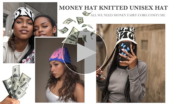 Amazon.com: Money Hat Knitted Unisex Y2k Beanie Grunge