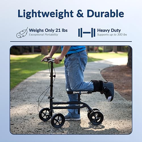 Miniatura 4 de Scooter para la rodilla KneeRover alternativa para las muletas con sistema de frenos duales en color negro mate