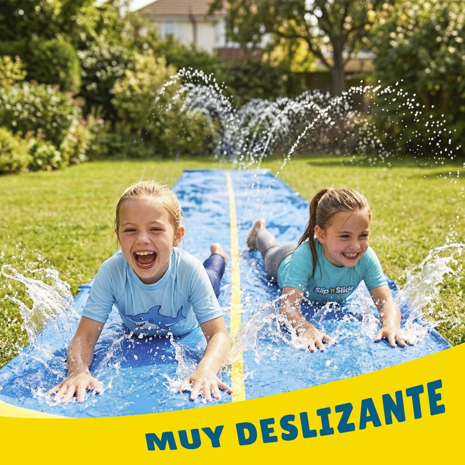 Original Cup VentriBattle Oficial | Estera de tobogán de Doble Pista | Manguera de Agua conectable | 10 Metros | Slip'n Slide | Juego de Agua al Aire Libre | + Grueso | + Rígido | + Rápido