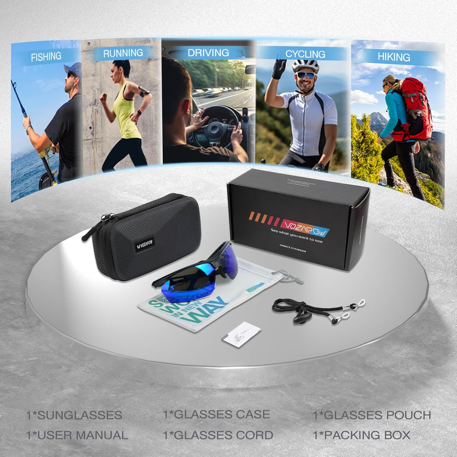 Polarized Running Sunglasses for Men Women UV Protection Sports Shade Glasses for Fishing Cycling Baseball - Image 6