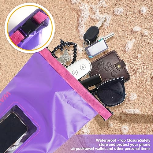 Miniatura 5 de Bolsa seca impermeable IP68, 2 litros, bolsa impermeable para piscina, bolsas secas para kayak impermeable, con bolsa para teléfono, bolsa grande