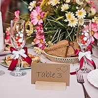 Vista 5 de 20 soportes de madera para tarjetas de lugar, soportes para números de mesa, soportes pequeños para letreros de mesa, soporte para tarjetas