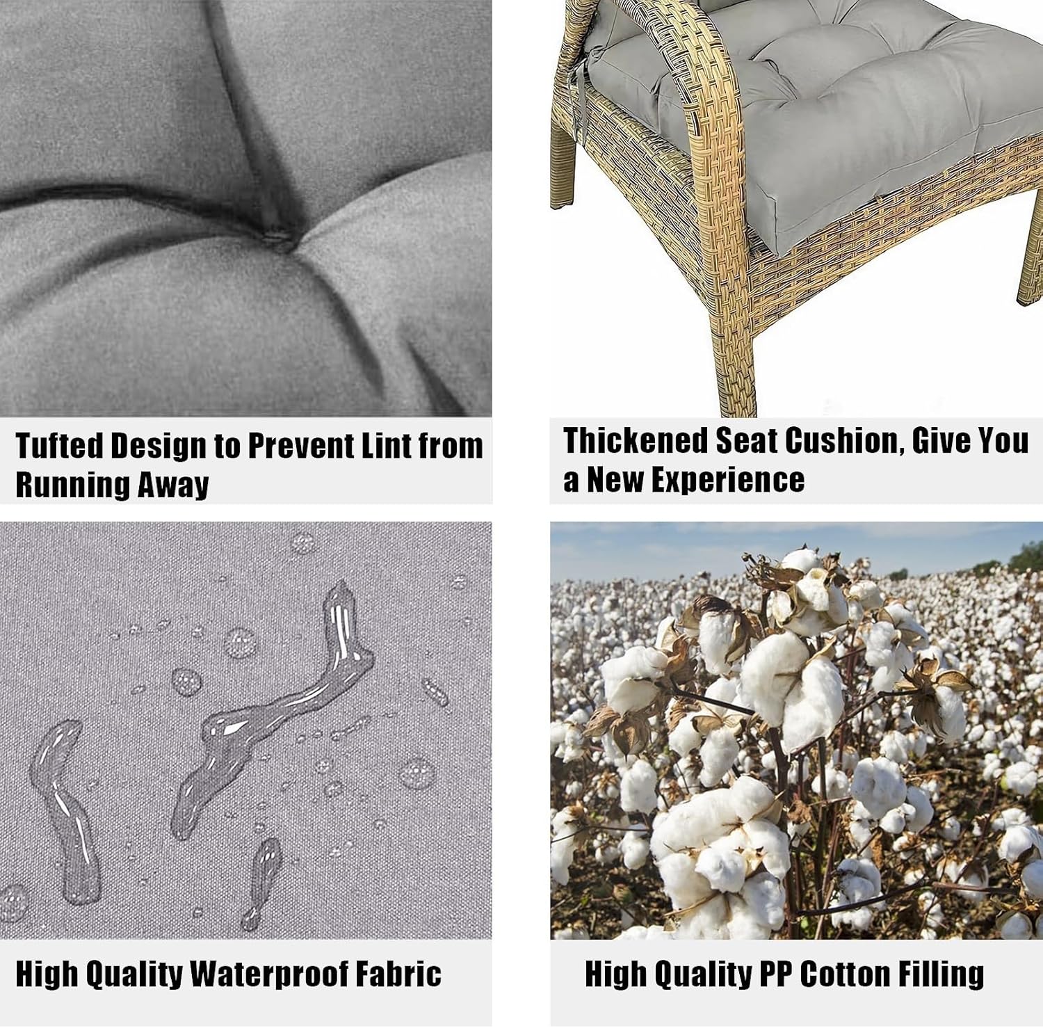 Outdoor Dining Chair Cushions, All Weather Replacement Cushions Outdoor Rocking Chair Cushions, Waterproof Deep Seating Rocking Chair Patio Chaise Lounge, 42 X 21 in