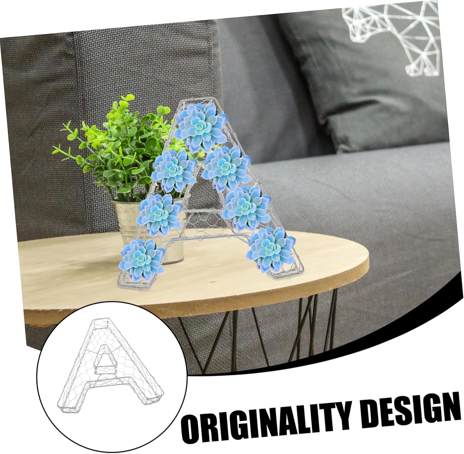 BESPORTBLE Alphabet Flowerpot Wreath Frame DIY Decorative Letter Wreath Wall Decor Accessory