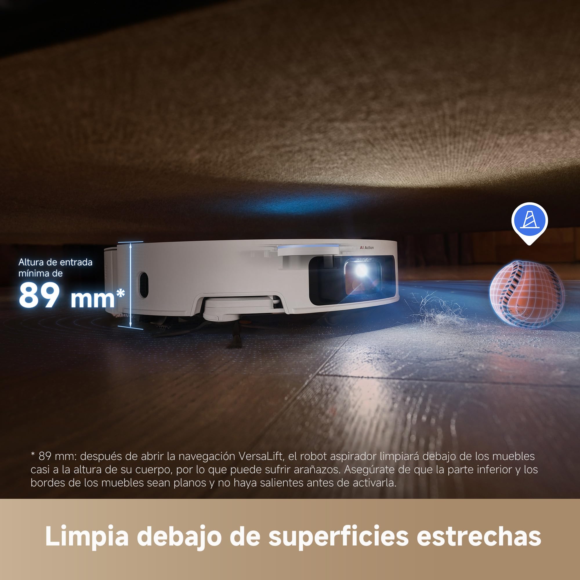 DREAME X50 Ultra Robot Aspirador y Fregasuelos, 20000Pa Succión, Obstáculos hasta 6cm, Radar Elevado, App, Blanco