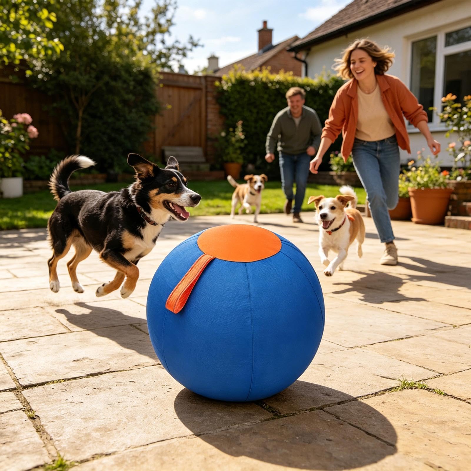 Pelota De Pastoreo Para Perros Interactivo Anti-Desgarro Inflable Reforzado | Pelota Juego Mascotas Juguete Adiestramiento Canino Para Deportes Al Aire Libre Parque Patio Jardín C