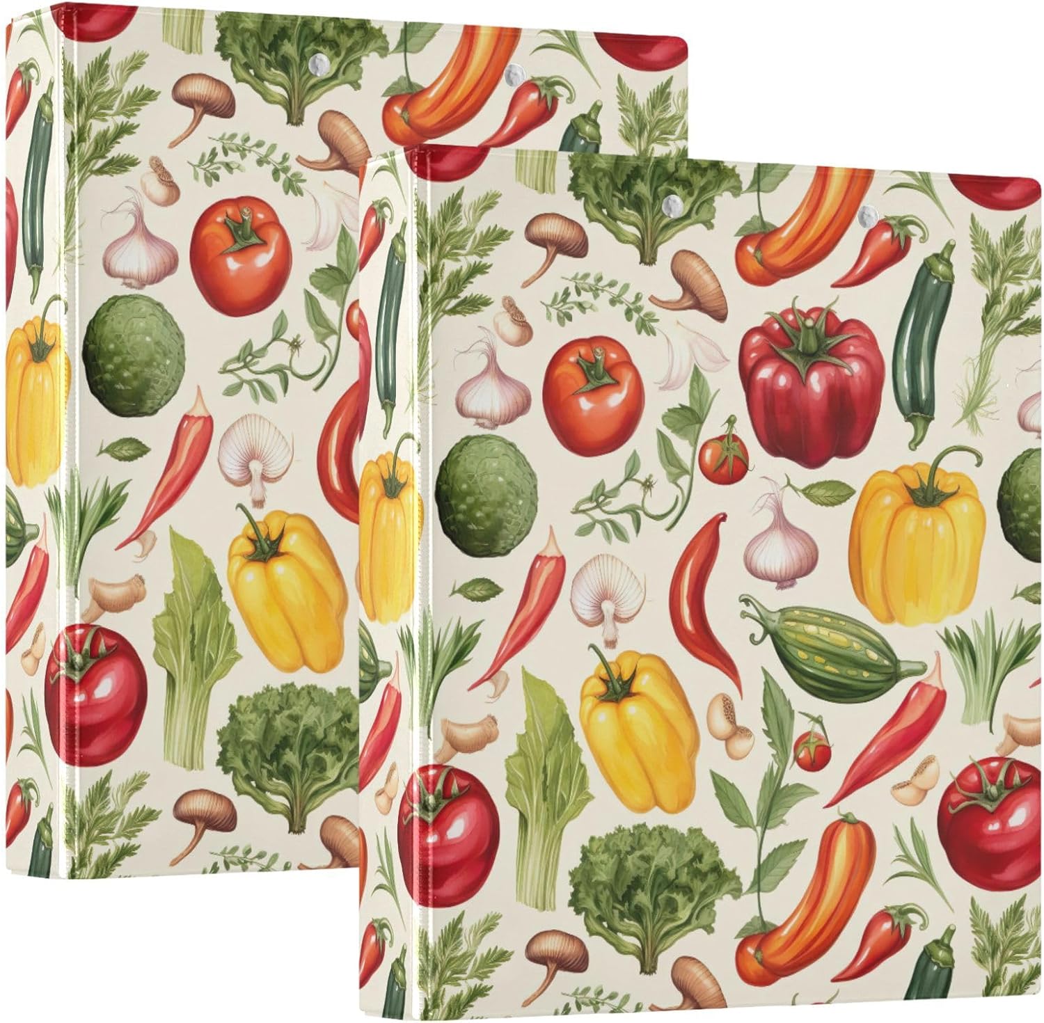Joko Ivery Vegetables Carrots Tomatoes 3 Ring Binder 1.5 Inch Binders 3 Ring with 3 Pockets & Clipboard Letter Size Three Ring Binder Organizer for Work Recipes Paper Office Supplies Gifts 1 Pack