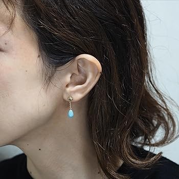 Amazon | [K.jewel] K18 ターコイズ スペード ピアス 18金