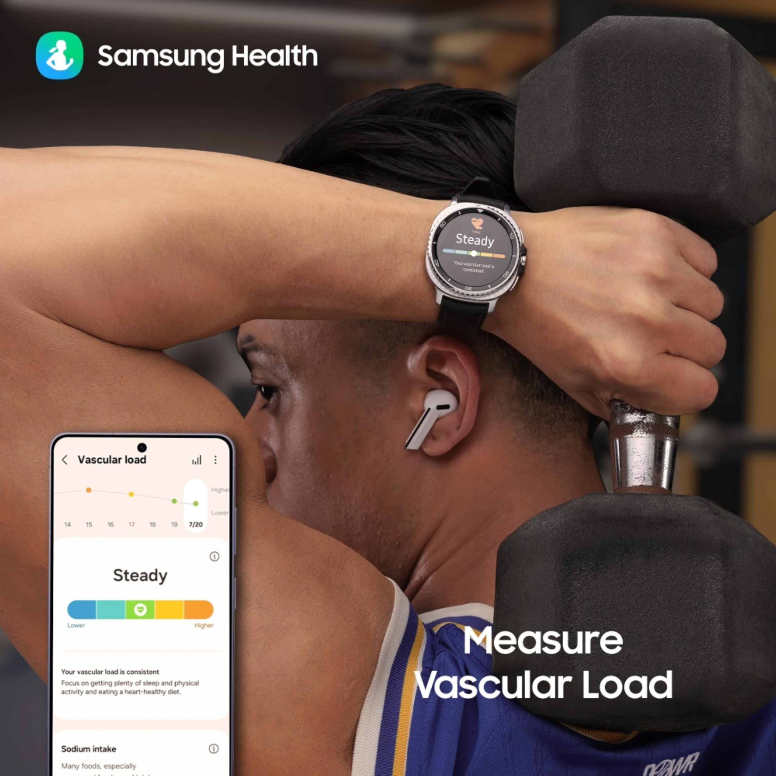 Samsung Galaxy Watch8 Classic (46mm LTE, Black) with 3nm Processor | Dual GPS | Sapphire Glass & Stainless Steel | 5ATM & IP68 | BP, ECG, IHRN & Vascular Load Monitoring | Anti-oxidant Index — Amazon image 4