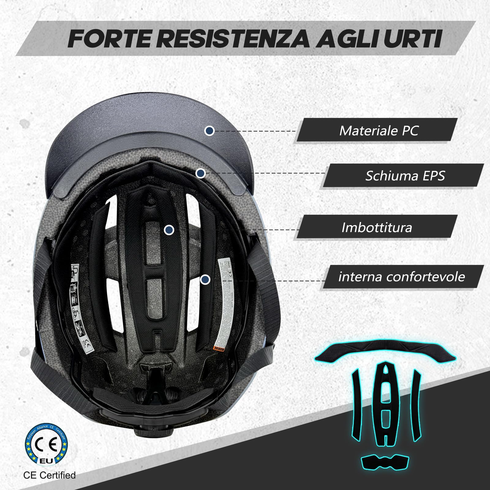 LeapBeast Casco Urbano Unisex,Casco da Bicicletta Leggero con Visiera Parasole e Occhiali Magnetici Staccabili, Misura Regolabile,Calotta in PC, Adatto per Bici Elettriche,MTB e Bici da Città