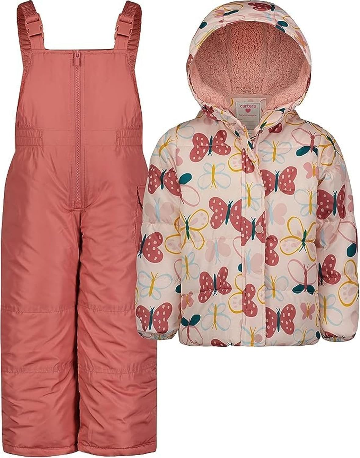 Carter's Girls 2-Piece Snowsuit Puffer Jacket and Skibib Snow Pants Toddler and Big Kids