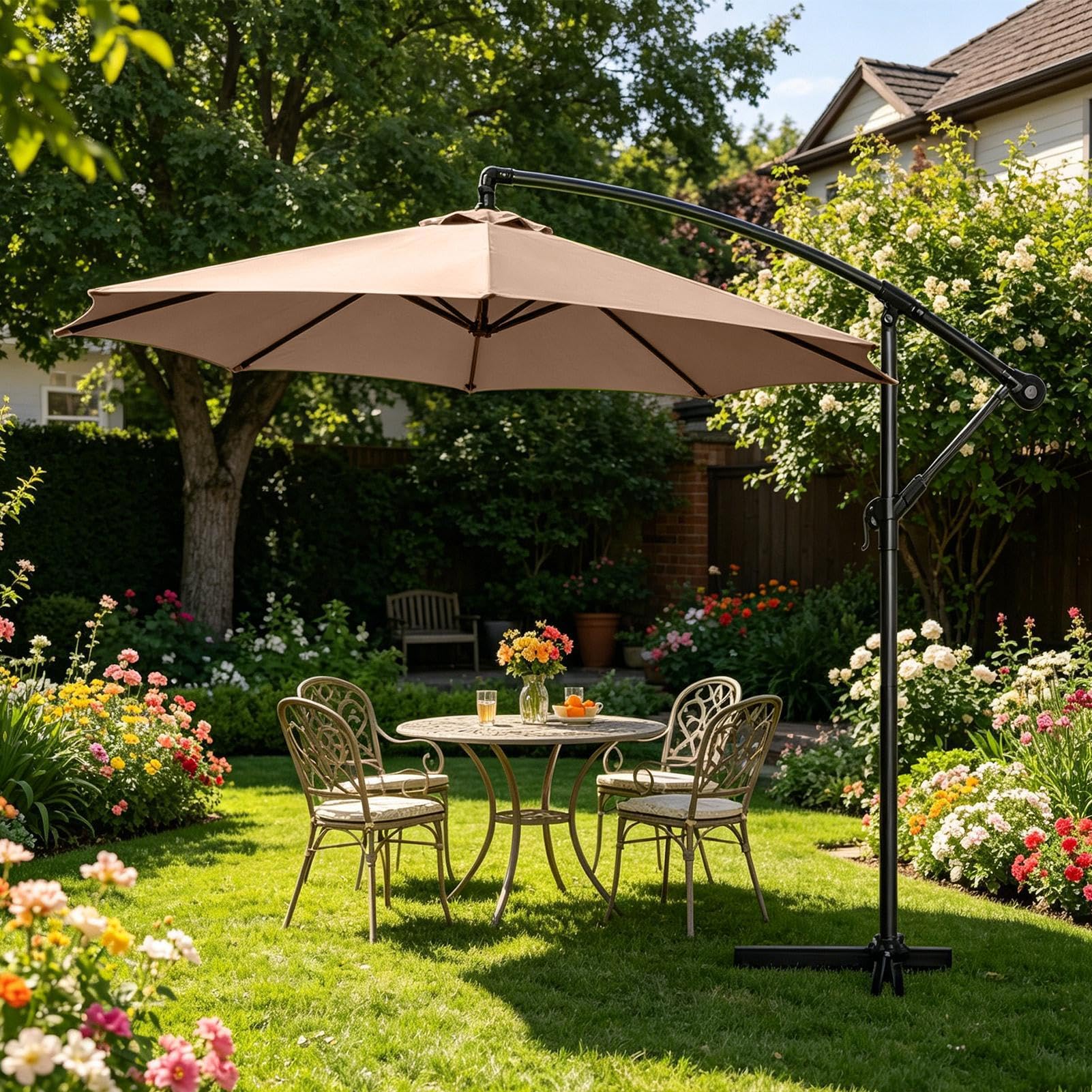 Toile de rechange pour parasol d'extérieur Toile Imperméable 8 Baleines