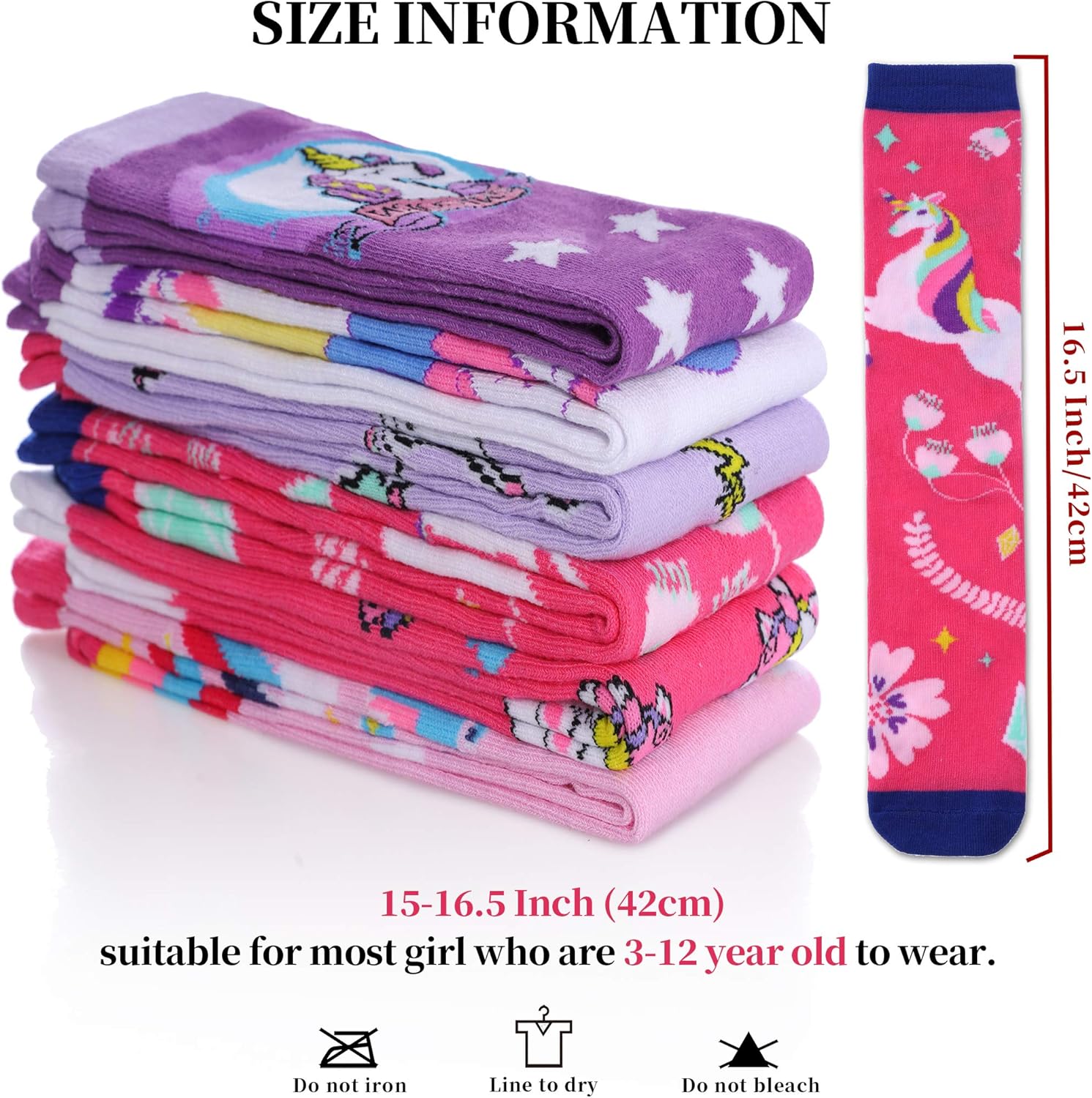 Color City Girls Knee High Socks Kids Long Boot Socks Cozy Fun Animal Warm Cotton Socks - Image 2