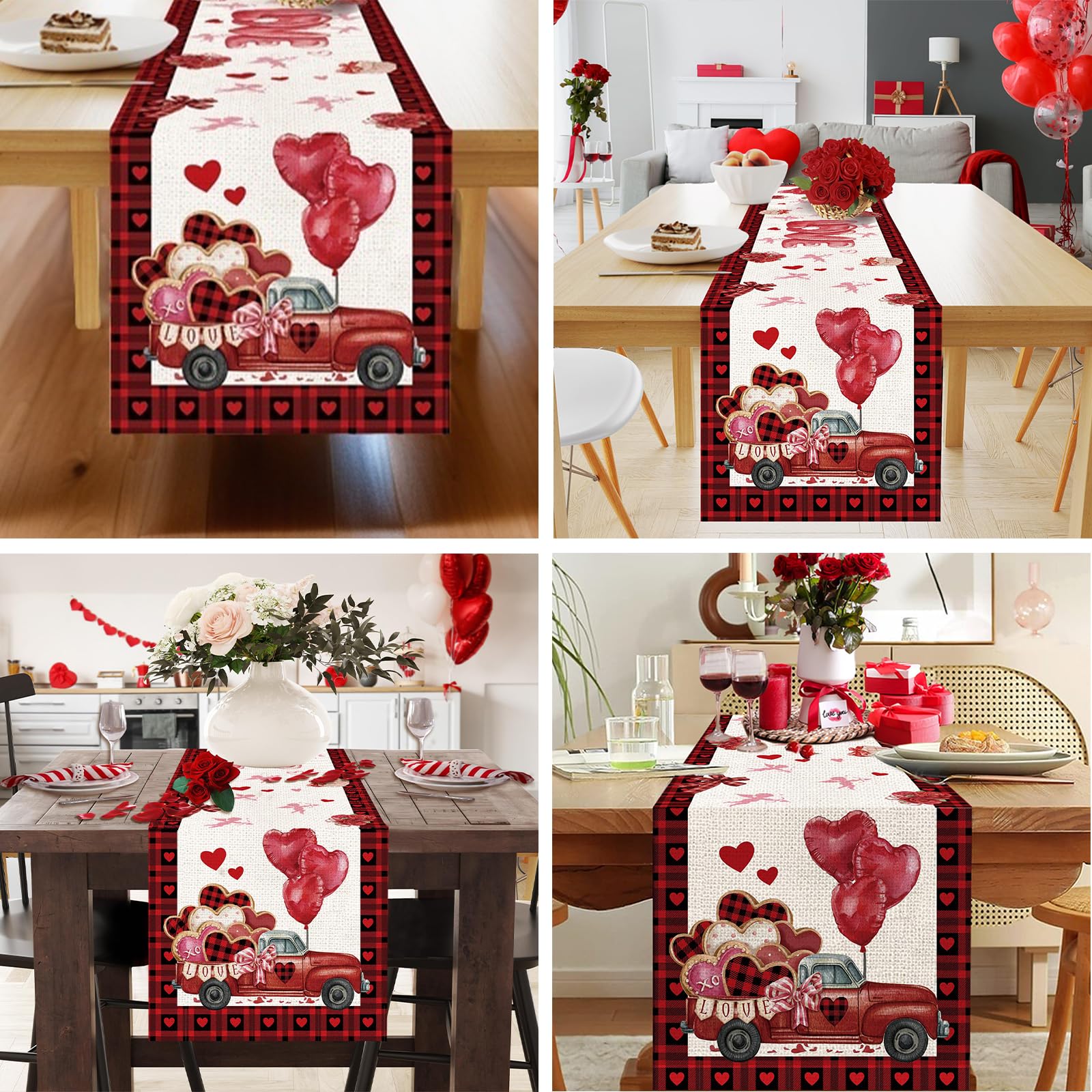 1 pezzo, Runner da tavola decorativo per San Valentino, 33 x 183 cm Runner da tavola in pizzo rosso per matrimonio e festa, decorazioni di San Valentino, decorazioni romantiche per la casa
