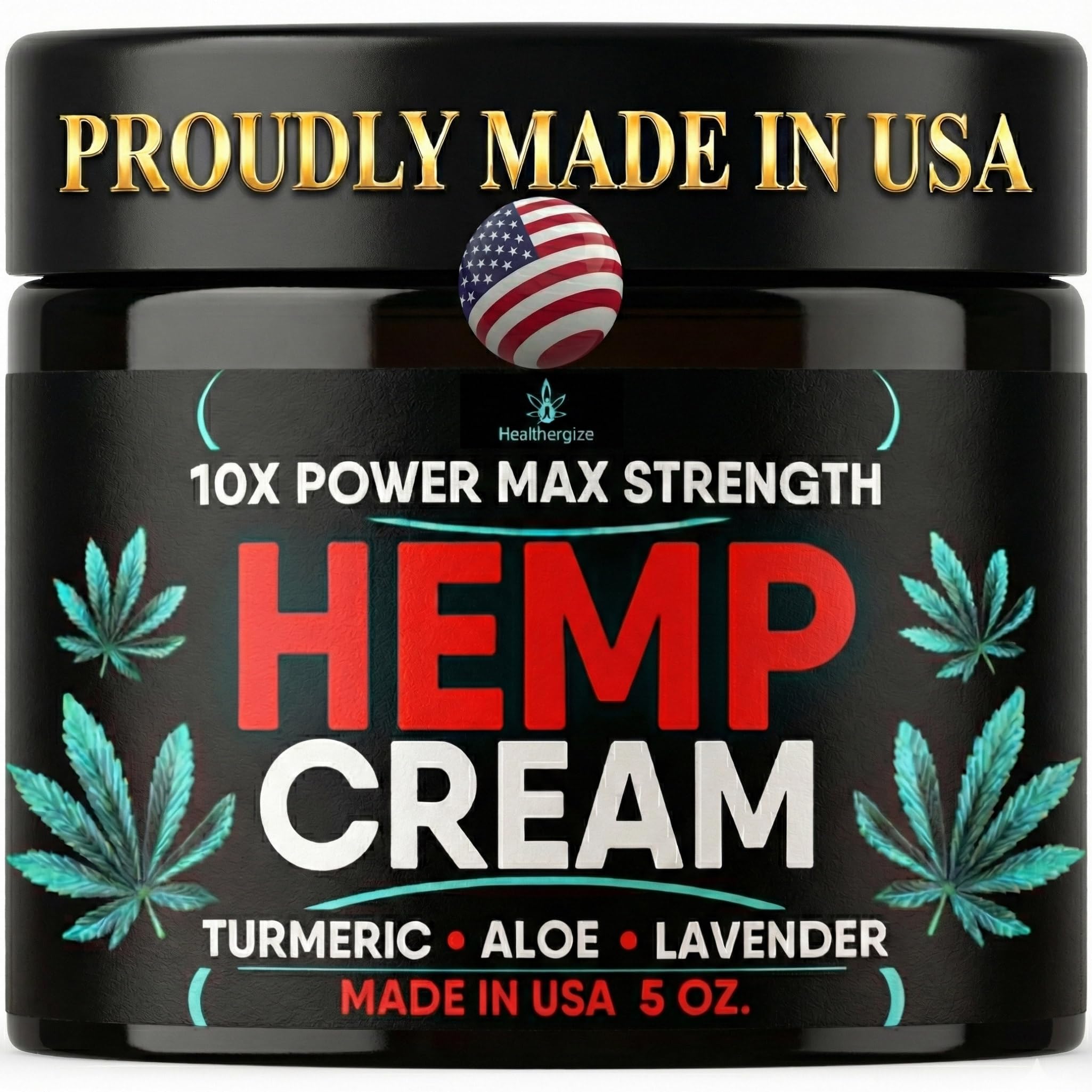Healthergize Hemp Cream Maximum Strength-Full Body Hemp Lotion Relief-Instant Results-Hemp Oil Infused-Lavender, Aloe, Turmeric, Aches, Muscles,