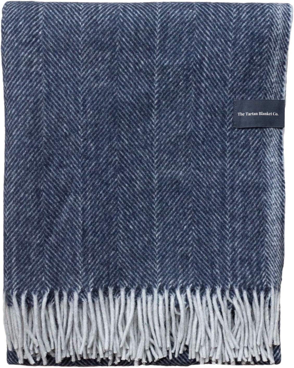 The Tartan Blanket Co. Recycled Wool Blanket in Navy