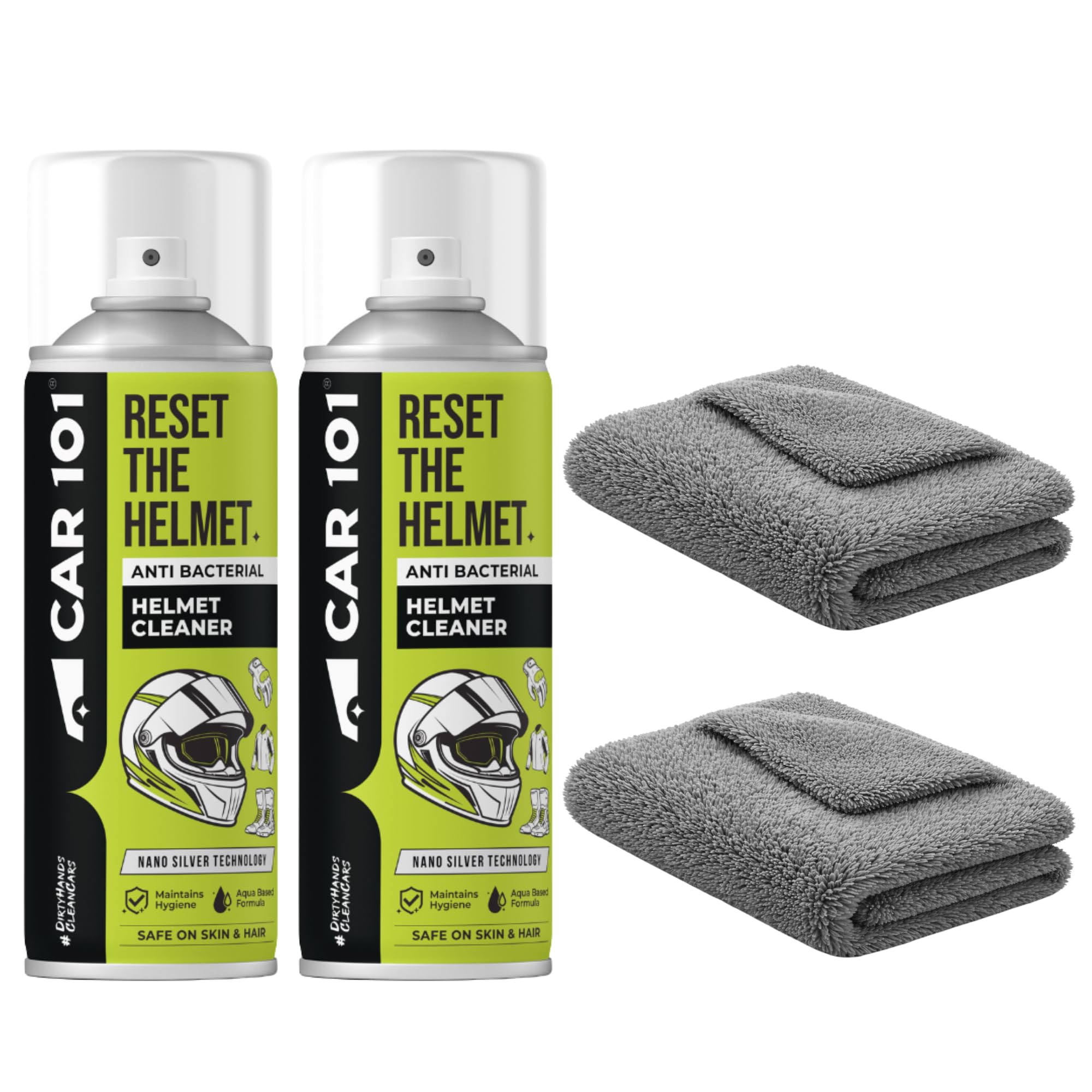CAR101 Helmet Cleaner Spray 160ml with Towel (Pack of 2) | Anti-Bacterial Helmet Interior Cleaner | Nano Silver Technology | Removes Odor, Sweat & Dirt | Non-Toxic | Safe for Hair & Skin-picture-22