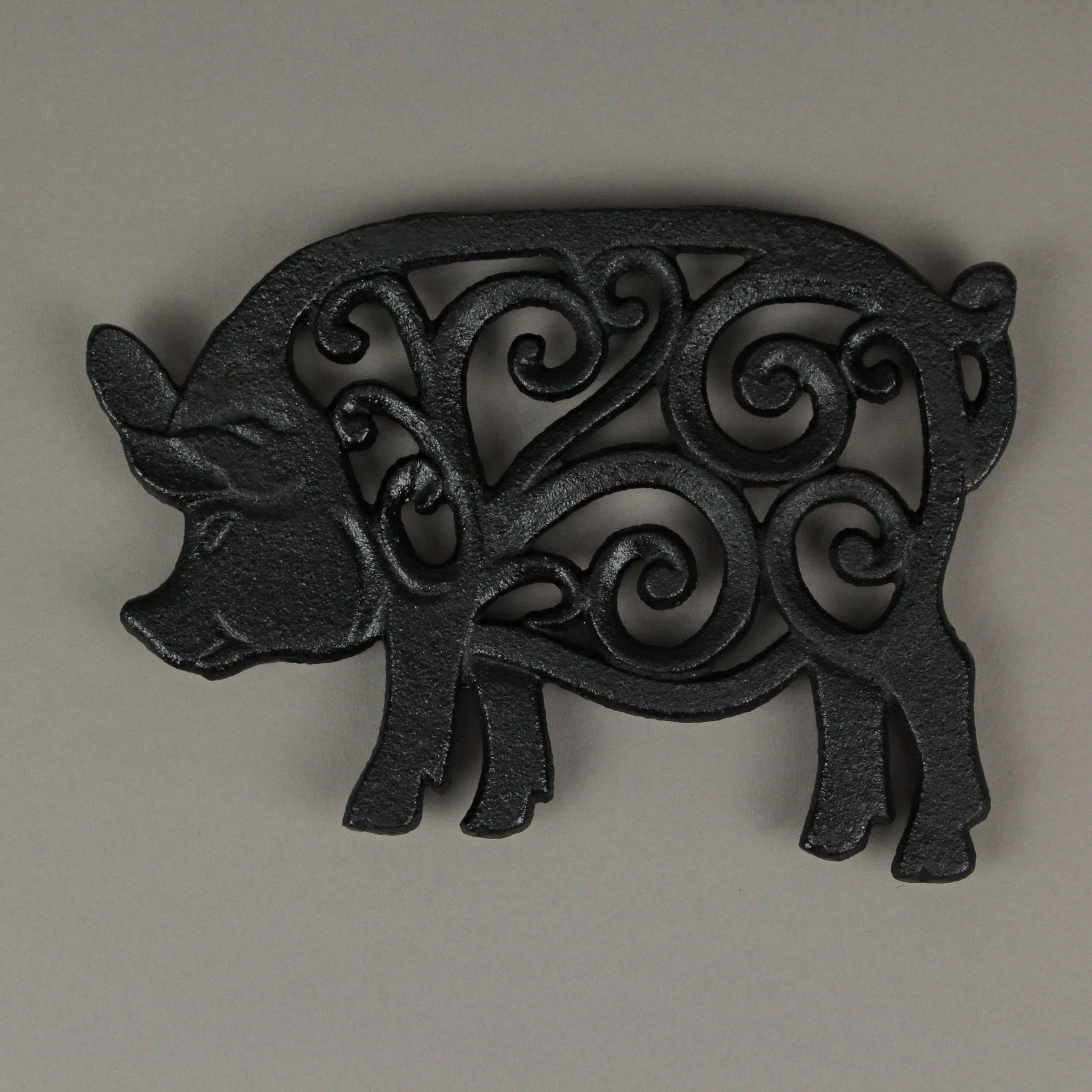 Juego de 3 salvamanteles de cocina de hierro fundido negro para colgar en la pared