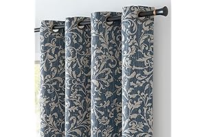 Blue Print Curtains Enhance Home Decor with Patterned Charm