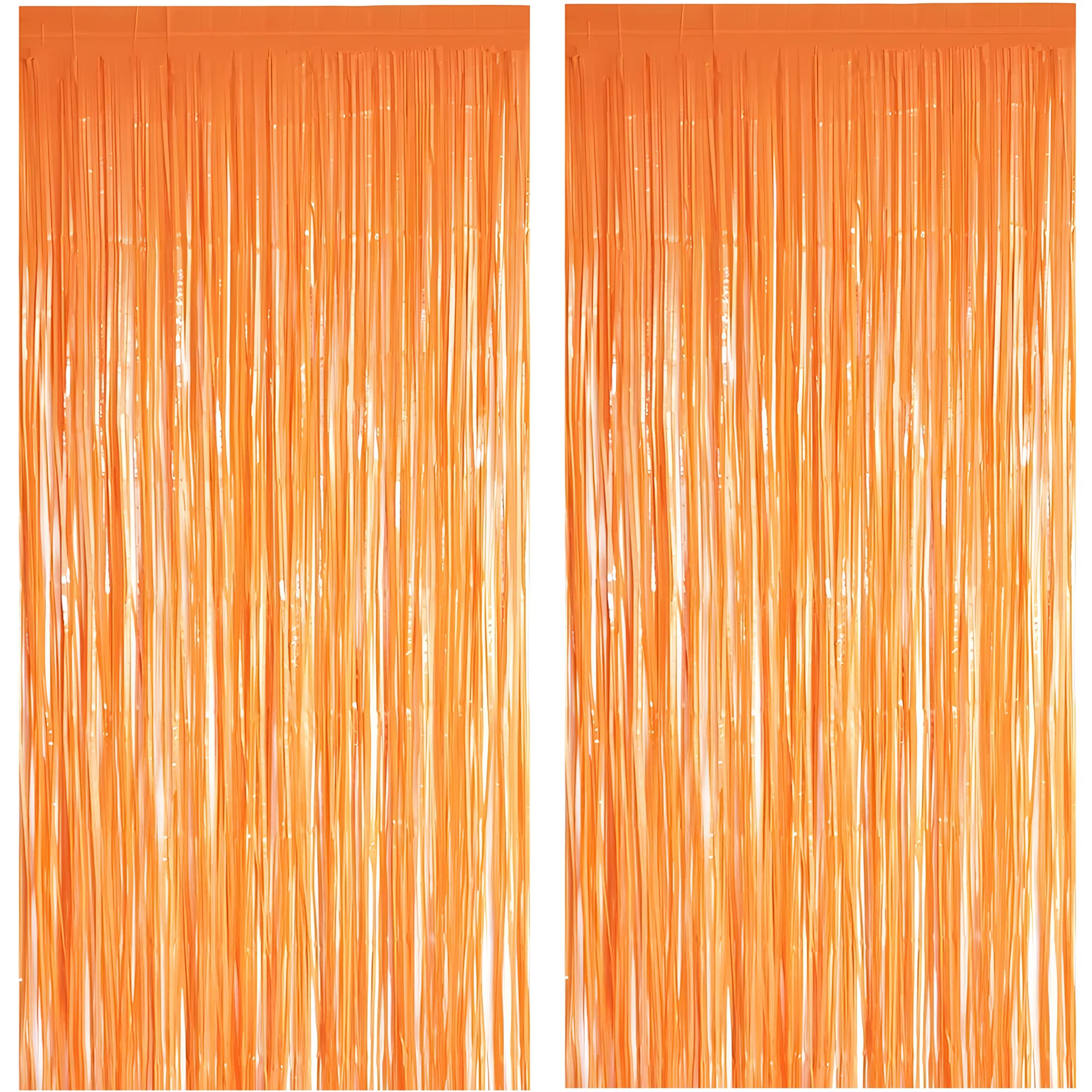 GREATRIL Orange Tinsel Curtain Party Backdrop - Foil Fringe Curtain Party Streamers for Fall/Thanksgiving Day/Birthdays/Doorway/Easter/Coco Theme/Day of The Dead Party Decorations 2 Packs