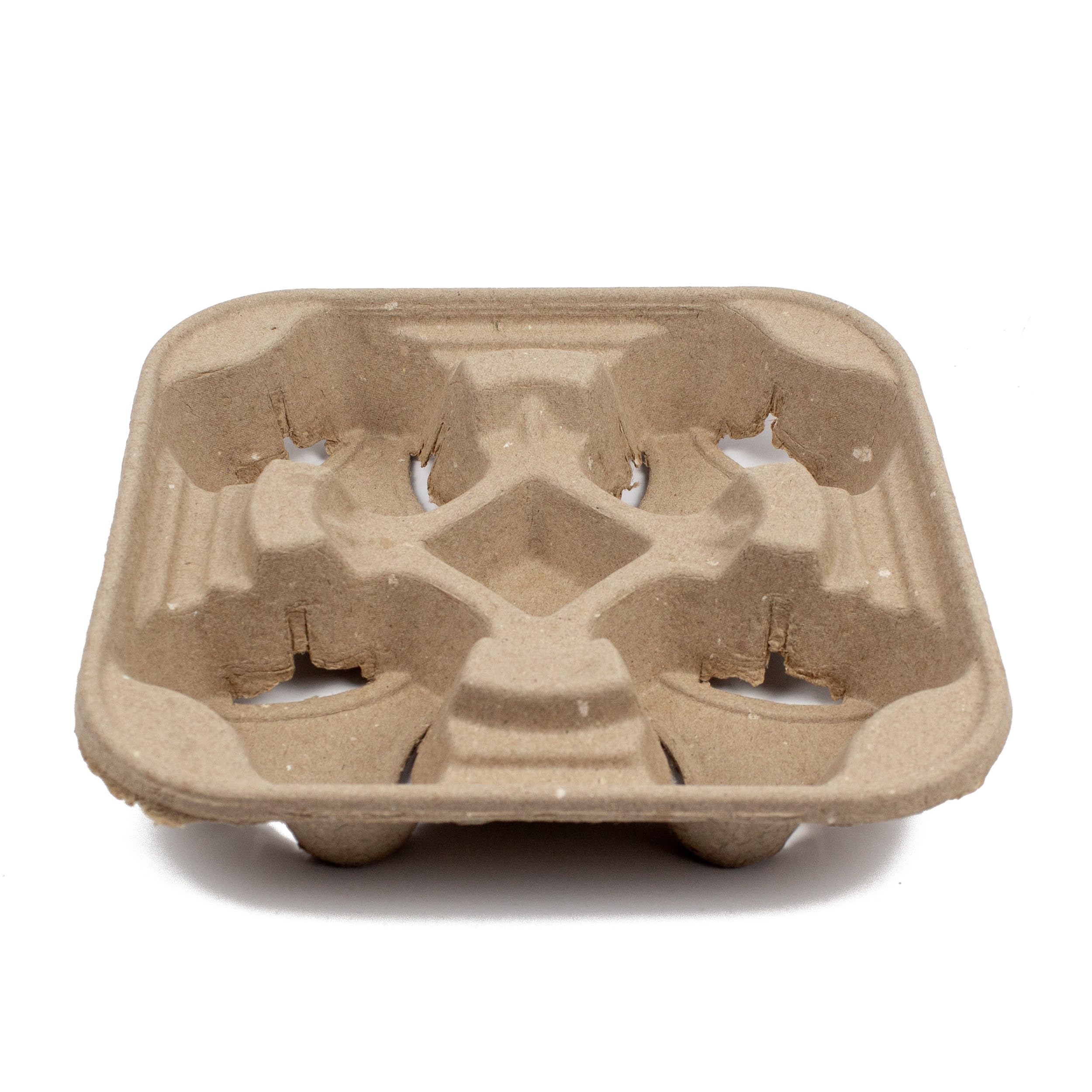 Einweg Becherträger für 4 Pappbecher Becherhalter Transporthilfe 300 Stk. Getränkehalter Tablett Tassenträger für Kaffee to Go Becher Cupholder Cup Carrier aus Pappe (300, für 4 Becher)