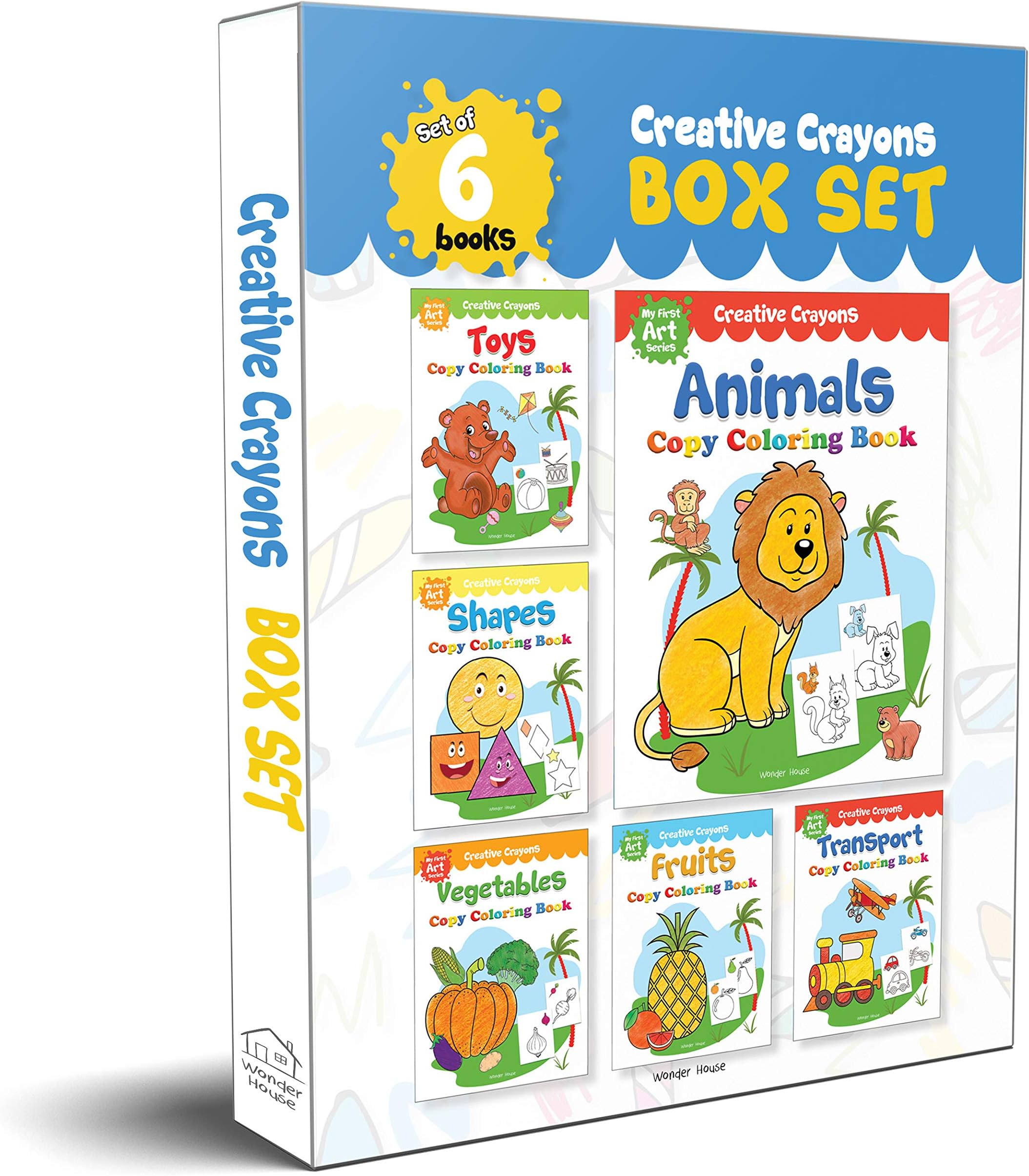 Colouring Books Super Boxset: Pack of 6 Crayon Copy Colour Books for Kids (Creative Crayons)