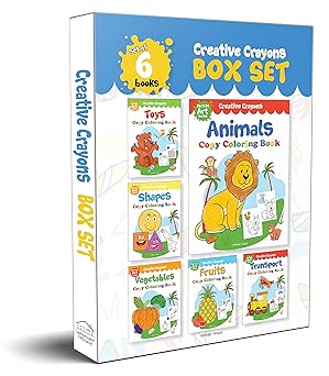 Colouring Books Super Set: Pack of 6 Crayon Copy Colour Books for Kids: Creative Crayons Series - A Pack Of 6 Crayon Copy Colour Books