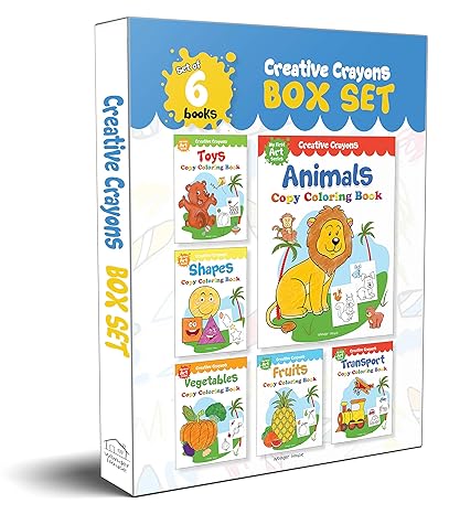 Colouring Books Super Set: Pack of 6 Crayon Copy Colour Books for Kids: Creative Crayons Series - A Pack Of 6 Crayon Copy Colour Books