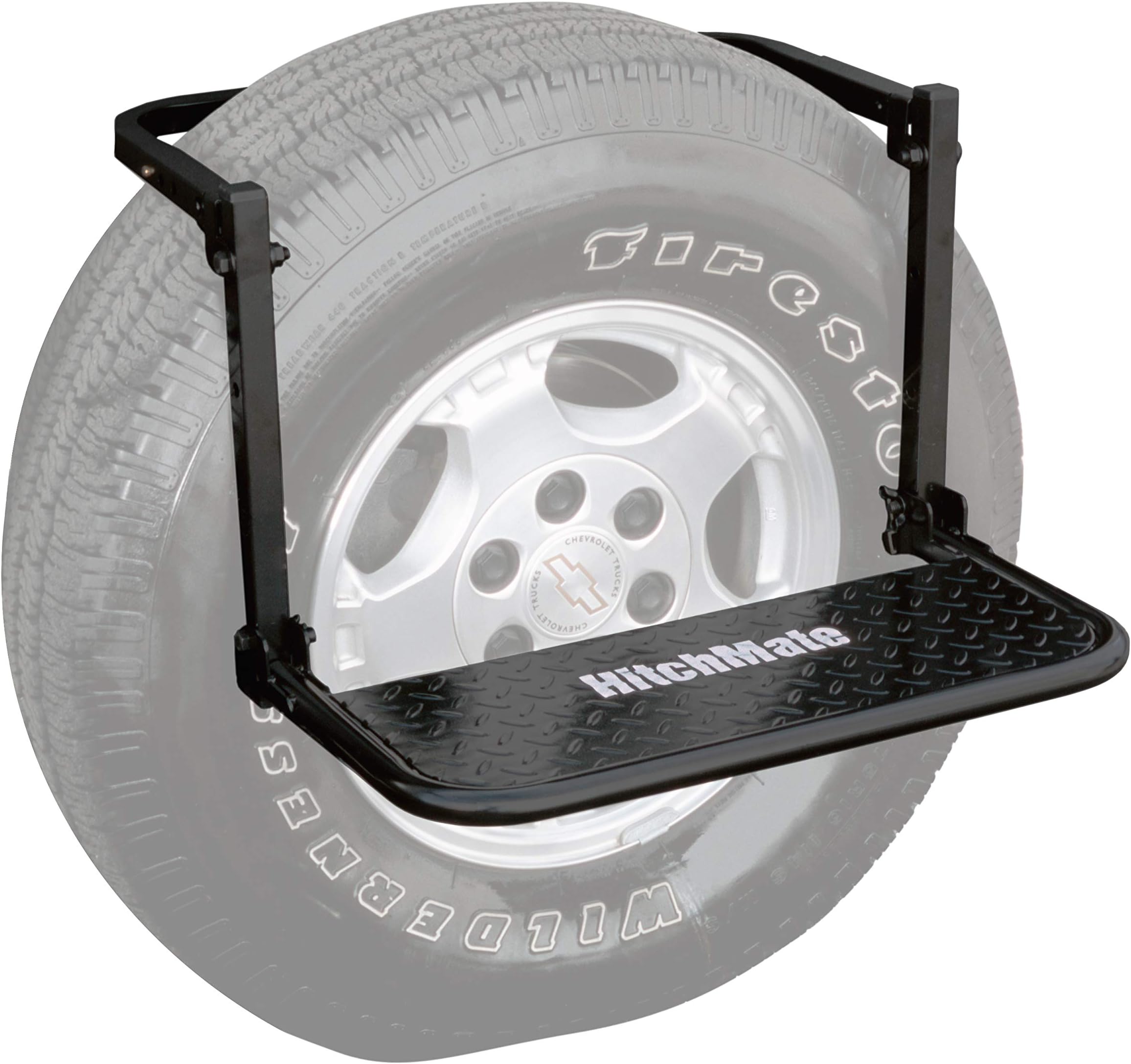 HitchMate Heininger TireStep – Adjustable Step for SUVs, RVs & Trucks, Fits Tires Up to 12.5" Wide, 22"x10" Platform, 400 lb Capacity, Folds Flat, Storage Bag Included, Easy Roof & Engine Access