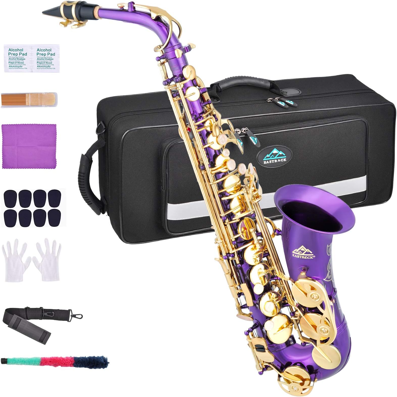 EASTROCK Alto Saxophone for Beginner, E Flat Purple Lacquer Alto