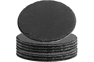Black Slate Cheese Board Set: 8 Pack 7.8 Inches Slate Plates For...