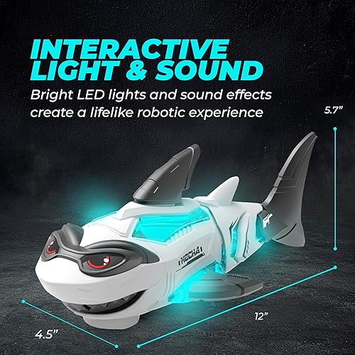 Miniatura 4 de Juguete de tiburón interactivo con música y luces, cambio de dirección automática, juguete para caminar y gatear, regalo para bebés de 6 a 12 a 18
