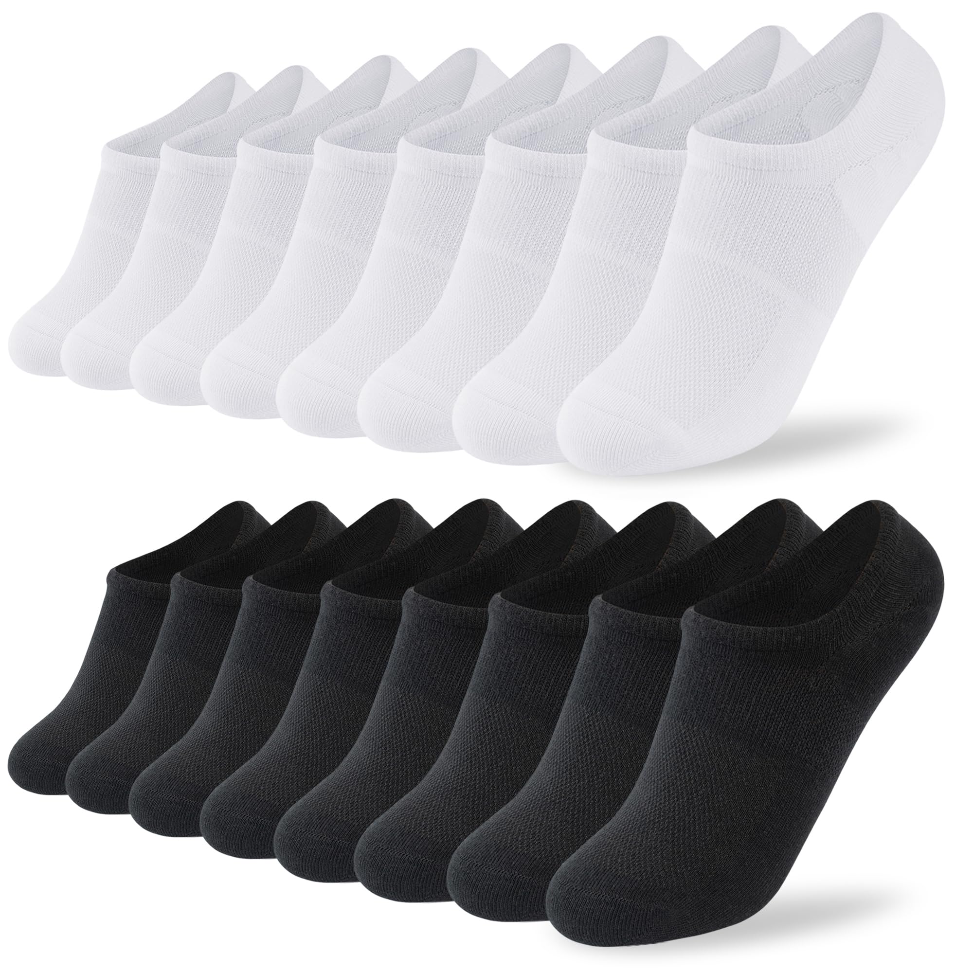 no show socks womens 8 pairs non slip low cut ankle invisible running casual seamless socks