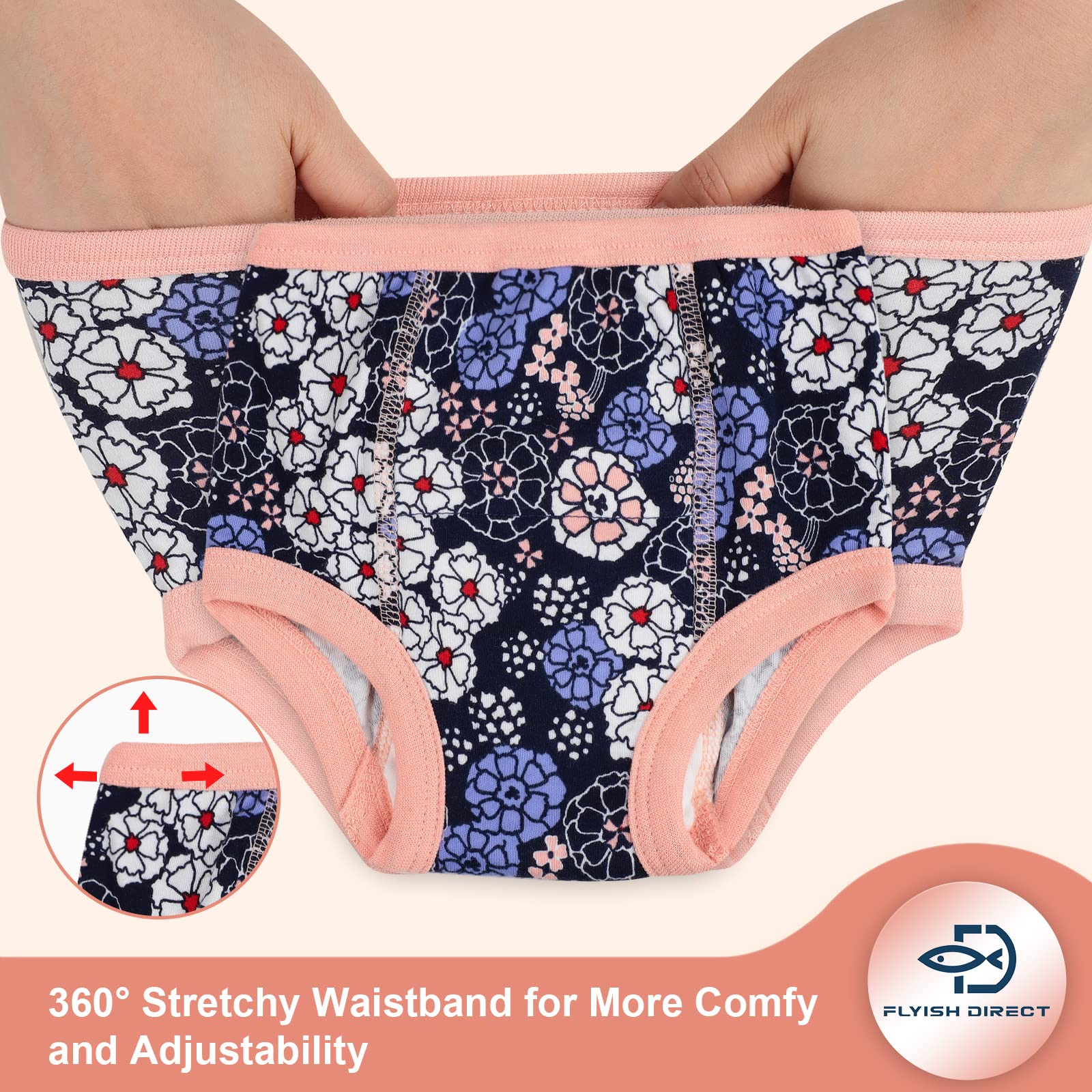 FLYISH DIRECT Potty Training Pants for Girls, Organic Cotton, Washable and Reusable Toilet Training Pants for Toddlers, 8 Packs, 2 Years, Purple — view 5