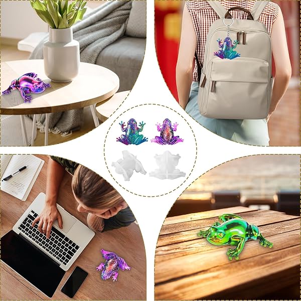 Moule en résine en forme de grenouille 3D à faire soi-même - Moules en silicone 3D réalistes pour loisirs créatifs, maison, bureau, armoires, Halloween, décoration murale de bureau - 1