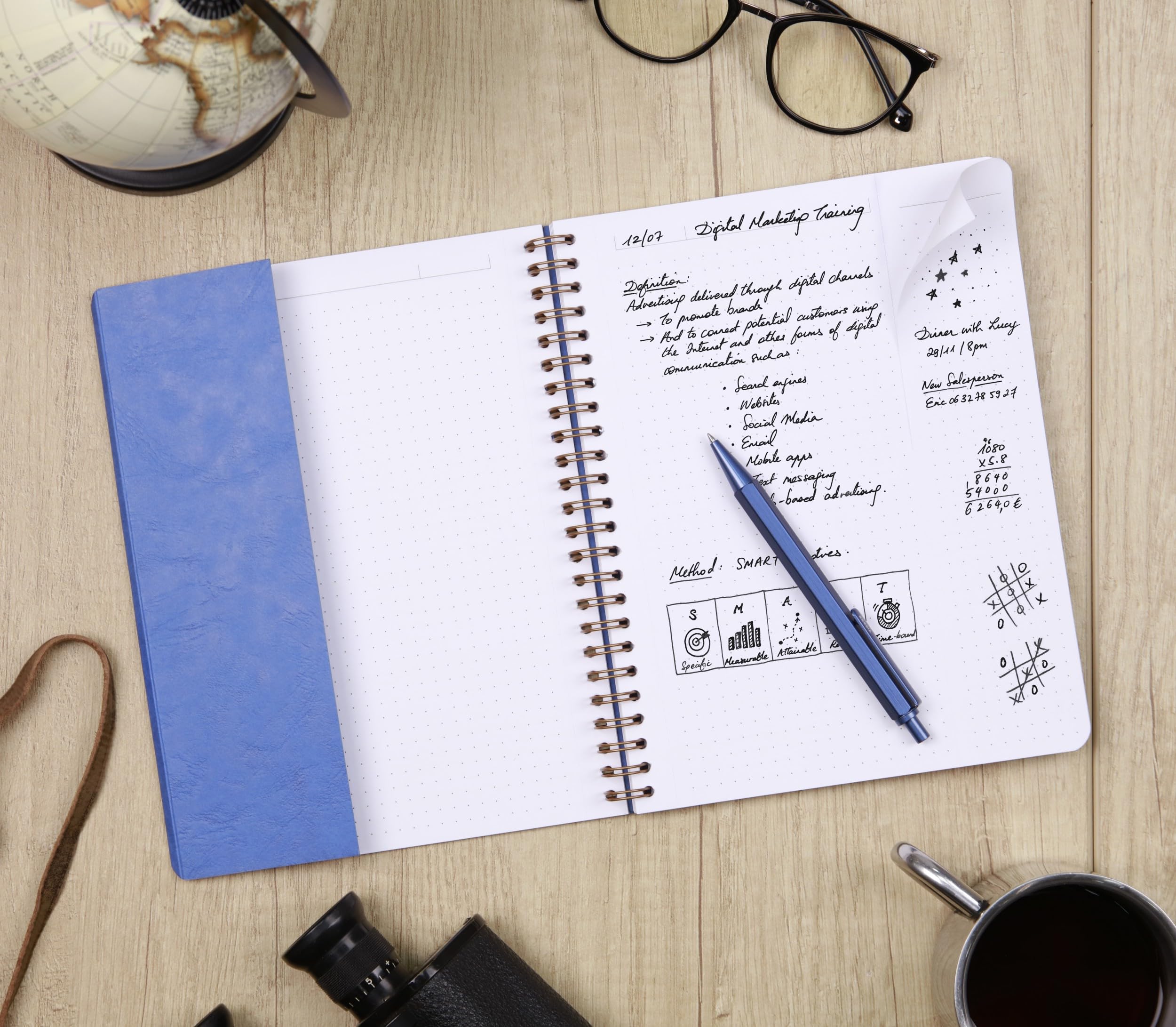 Clairefontaine 782431C Age Bag MyNotes Black Spiral Notebook w/ Margins, B5 25x19cm, 120 Detachable Pages DOT - Image 2