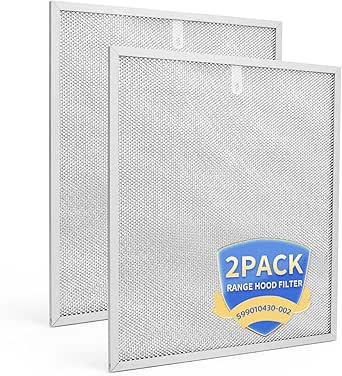 MNPARTS S99010430-002 Compatible Con Filtro Para Campana Extractora Broan De 15-3/4 Pulgadas X 13-7/8 Pulgadas 4512880 Filtros De Repuesto Para Campana Extractora Nutone, Paquete De 2 Filtros De
