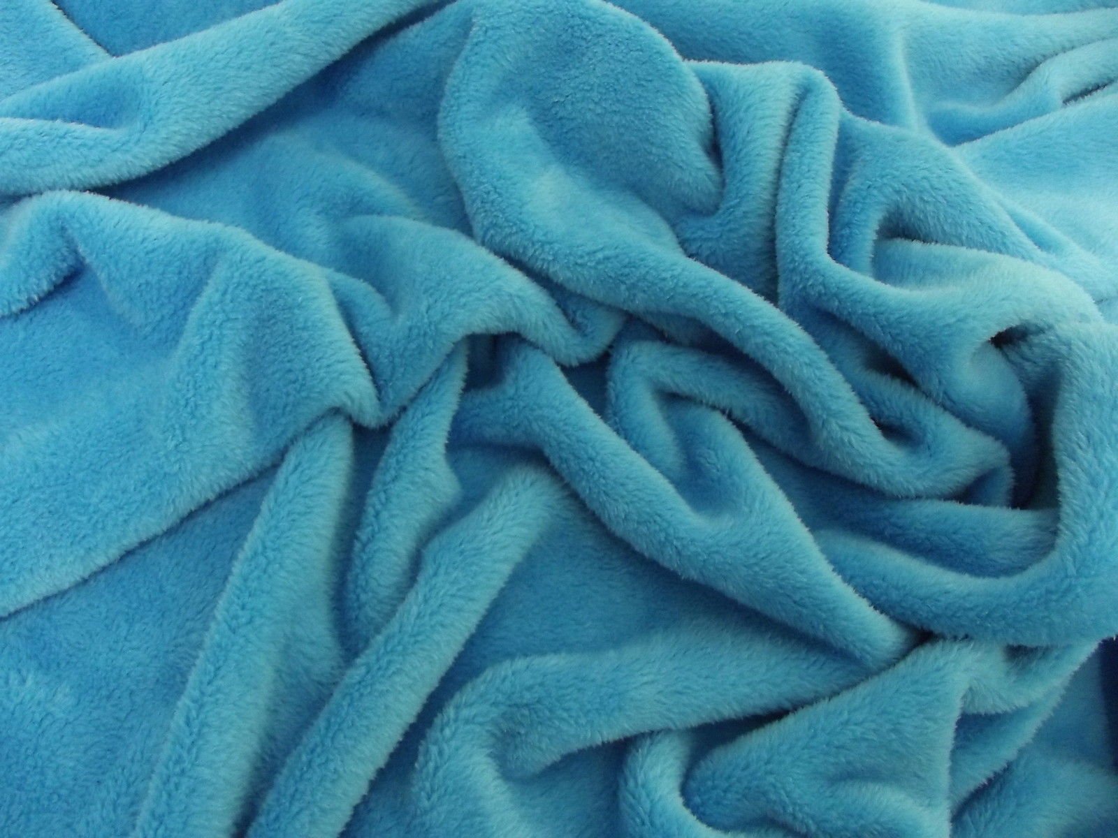 Double Sided Supersoft Cuddlesoft Velboa Fabric Material - Turquoise, 1Mtr 150cmx100cm
